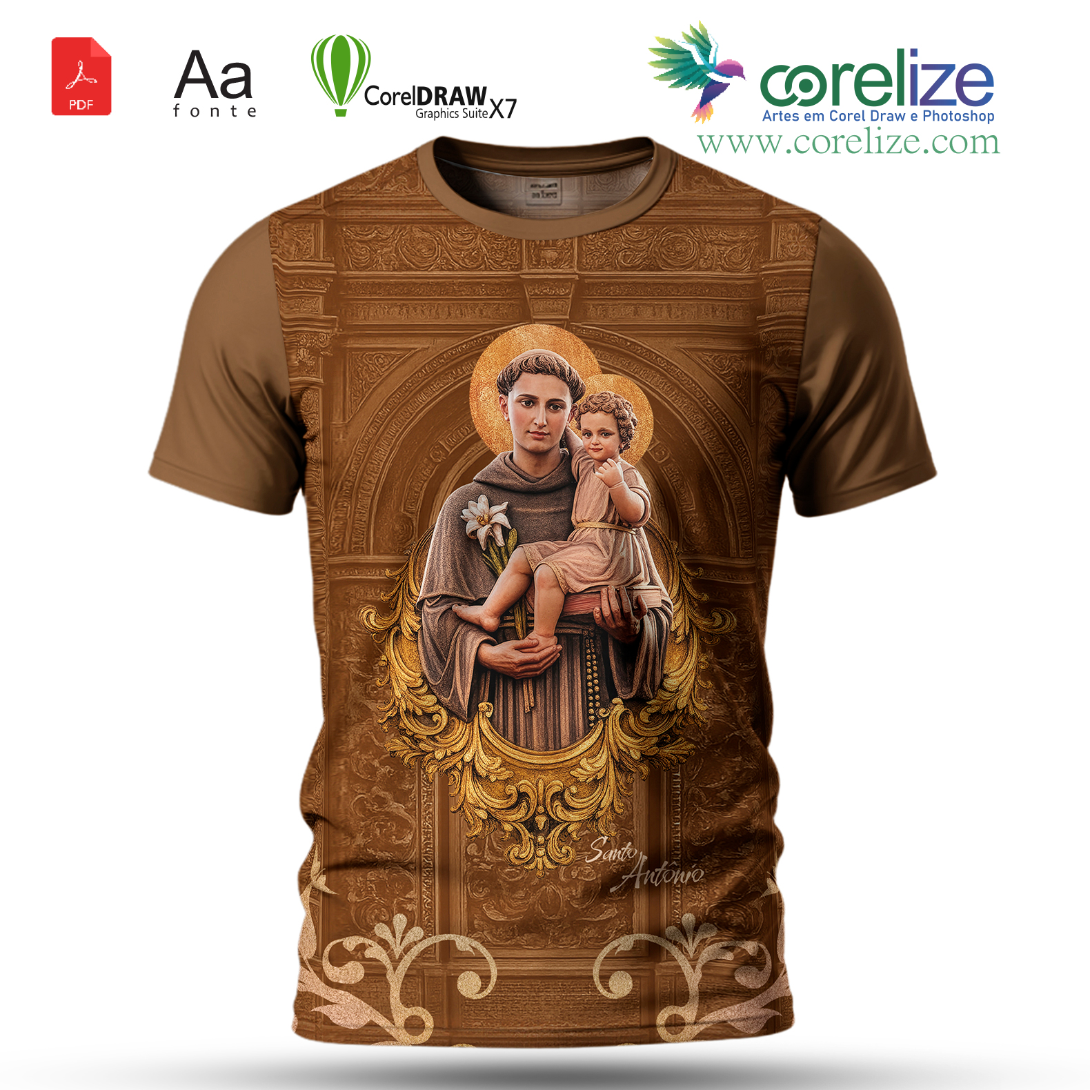 Arte: Arte 07 Festejo de São Antônio para sublimação de camiseta