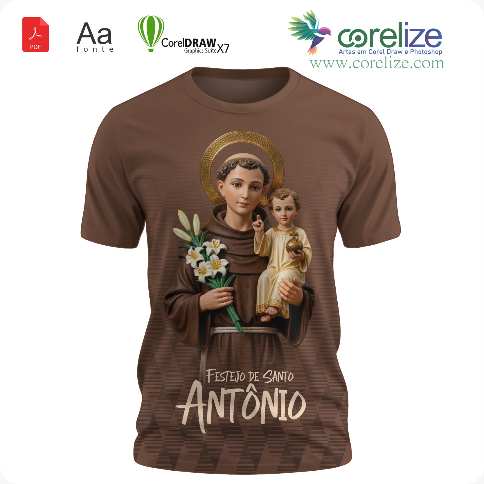 Arte: Arte 10 Festejo de São Antonio para sublimação de camiseta