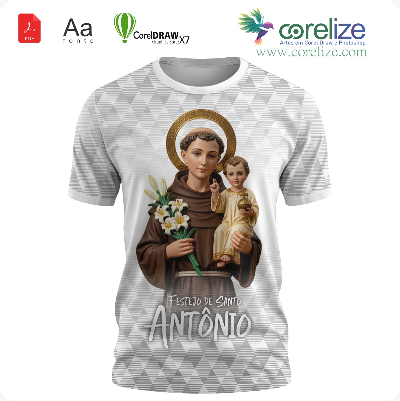 Arte: Arte 11 Festejo de São Antonio para sublimação de camiseta