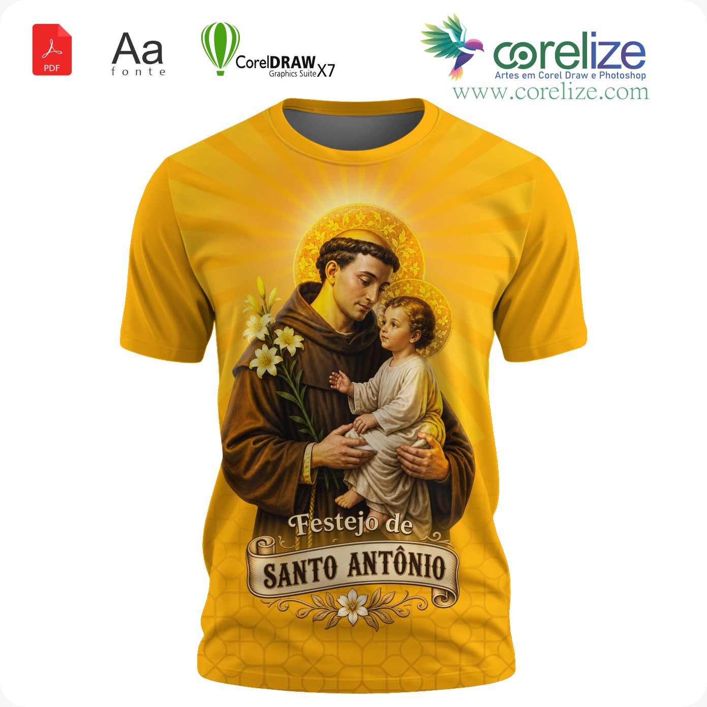 Arte: Arte 17 Festejo de São Antonio para sublimação de camiseta