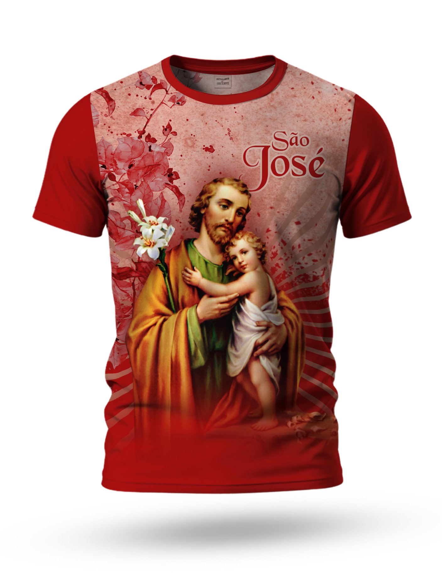 Arte Camiseta de São José 13 tema vermelho