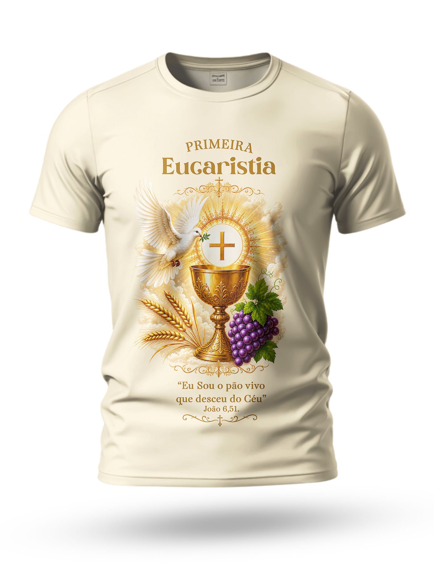 Arte: Arte Camiseta Primeira Eucaristia 09 tema pérola