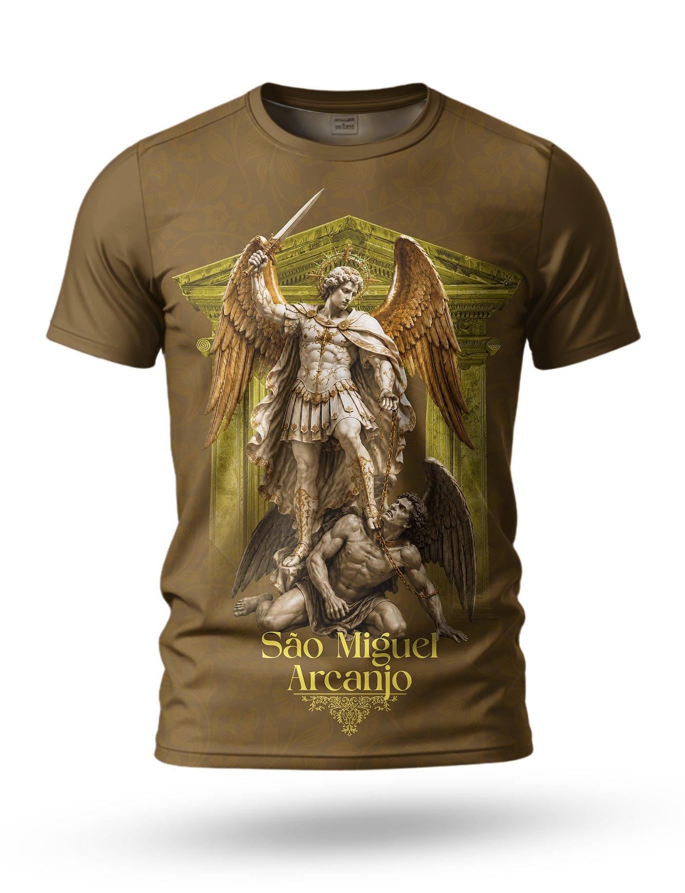 Arte: Arte Camiseta de São Miguel Arcanjo 05 tema marrom